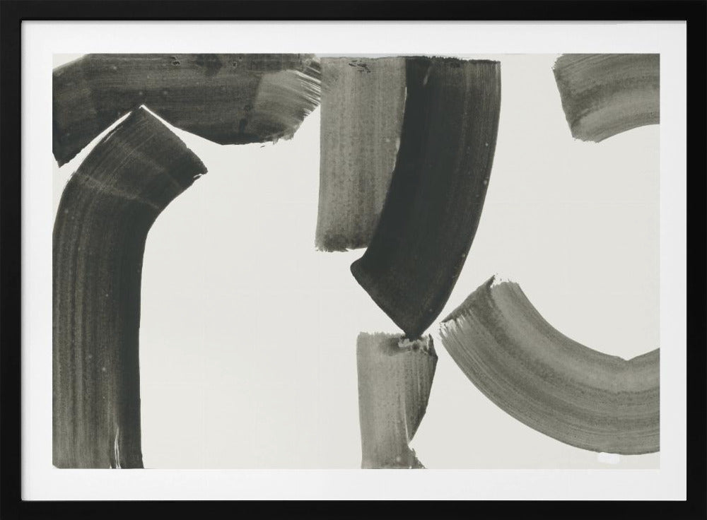 Monochrome Abstract Black Shapes 1 | Poster