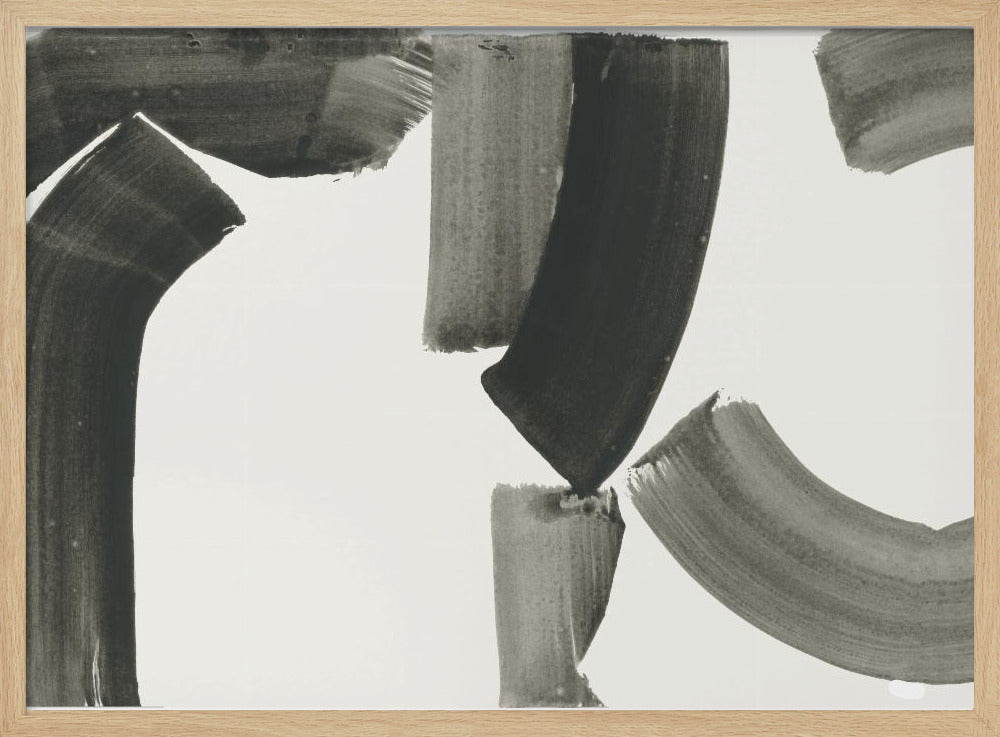 Monochrome Abstract Black Shapes 1 | Poster