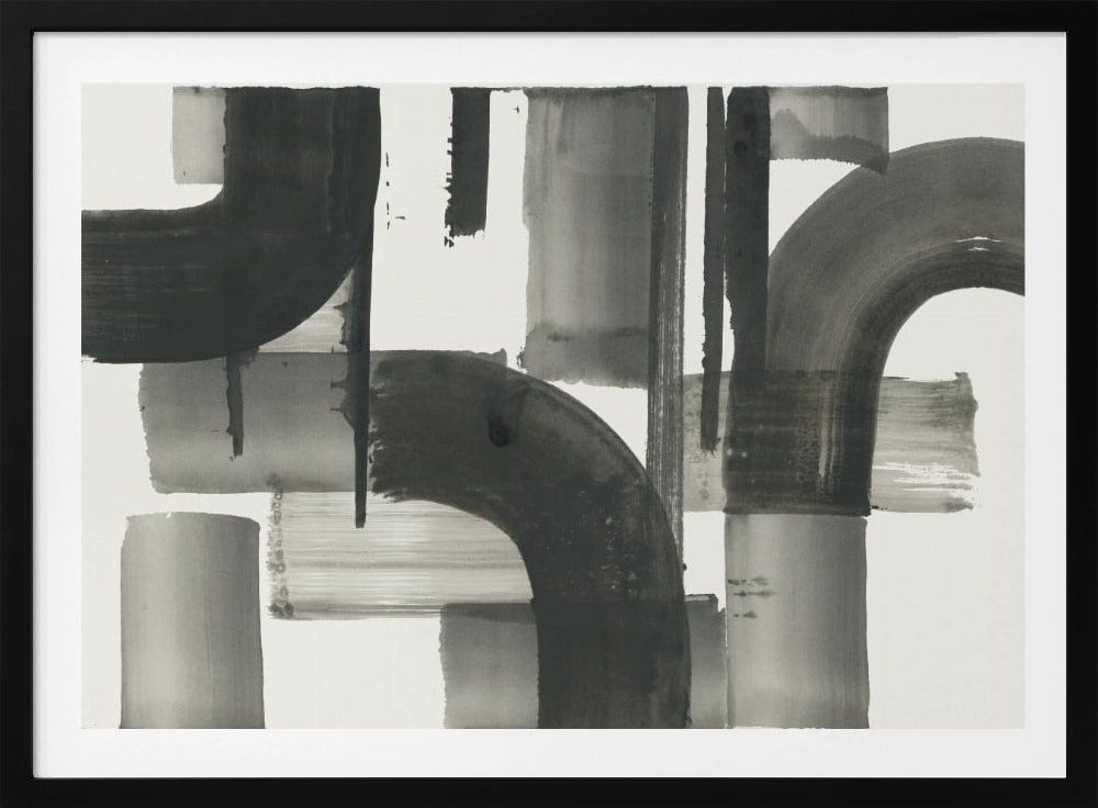 Monochrome Abstract Black Shapes 2 | Poster