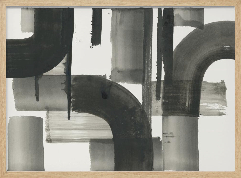 Monochrome Abstract Black Shapes 2 | Poster