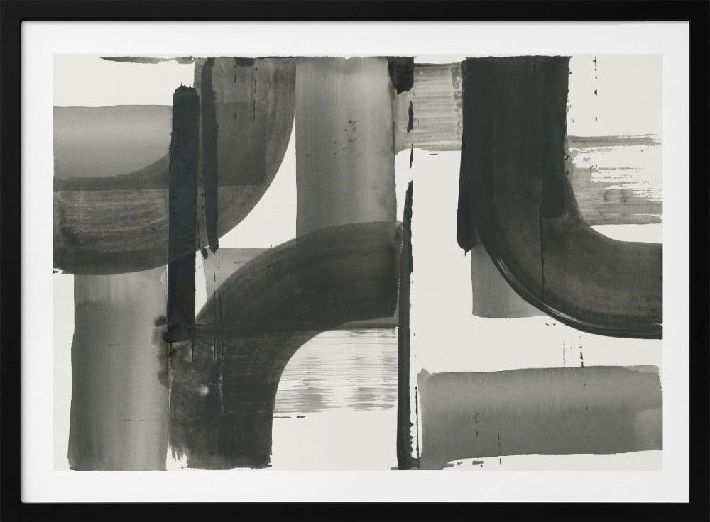 Monochrome Abstract Black Shapes 3 | Poster