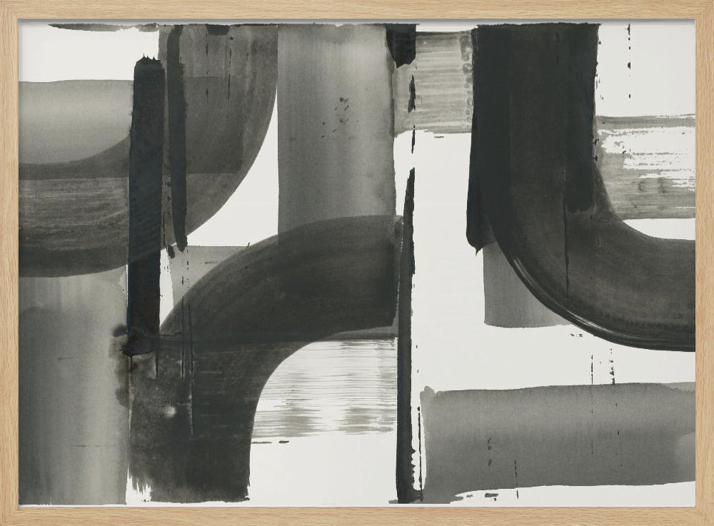 Monochrome Abstract Black Shapes 3 | Poster