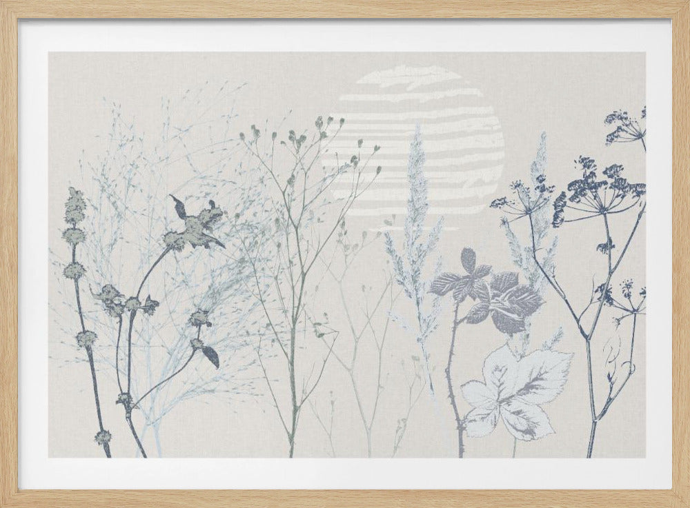 Plant based calming atmosphere soft blue | Poster