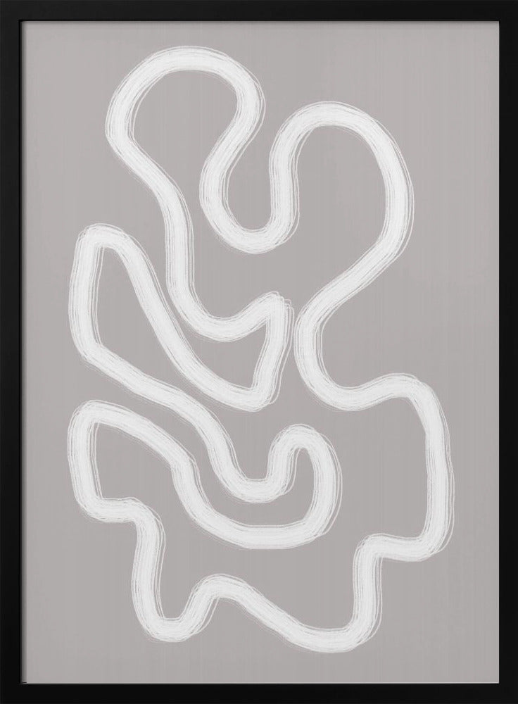 Abstract Art With Fluid White Lines | Poster