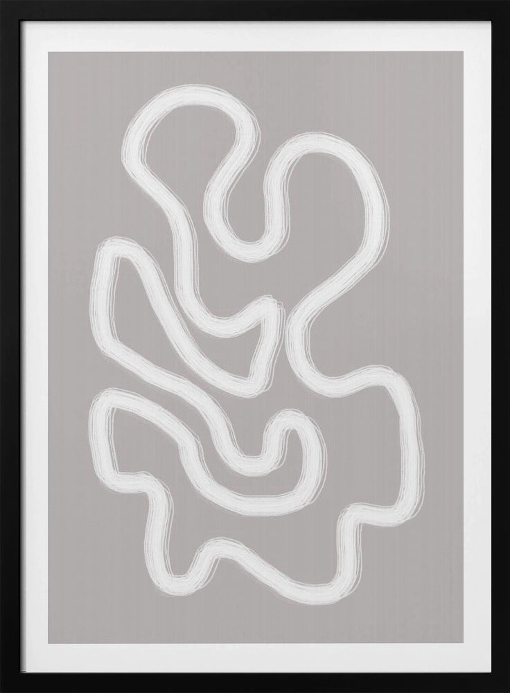 Abstract Art With Fluid White Lines | Poster