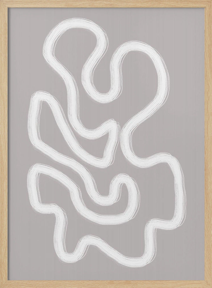 Abstract Art With Fluid White Lines | Poster
