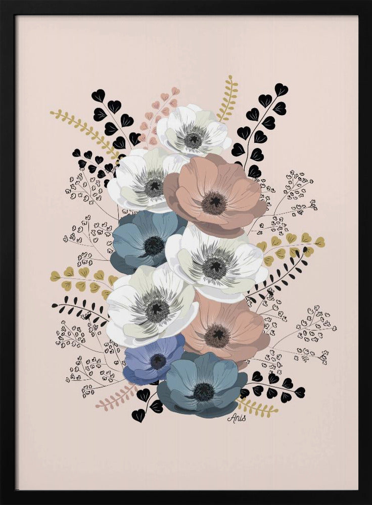 Anemones Floral Bouquet | Poster