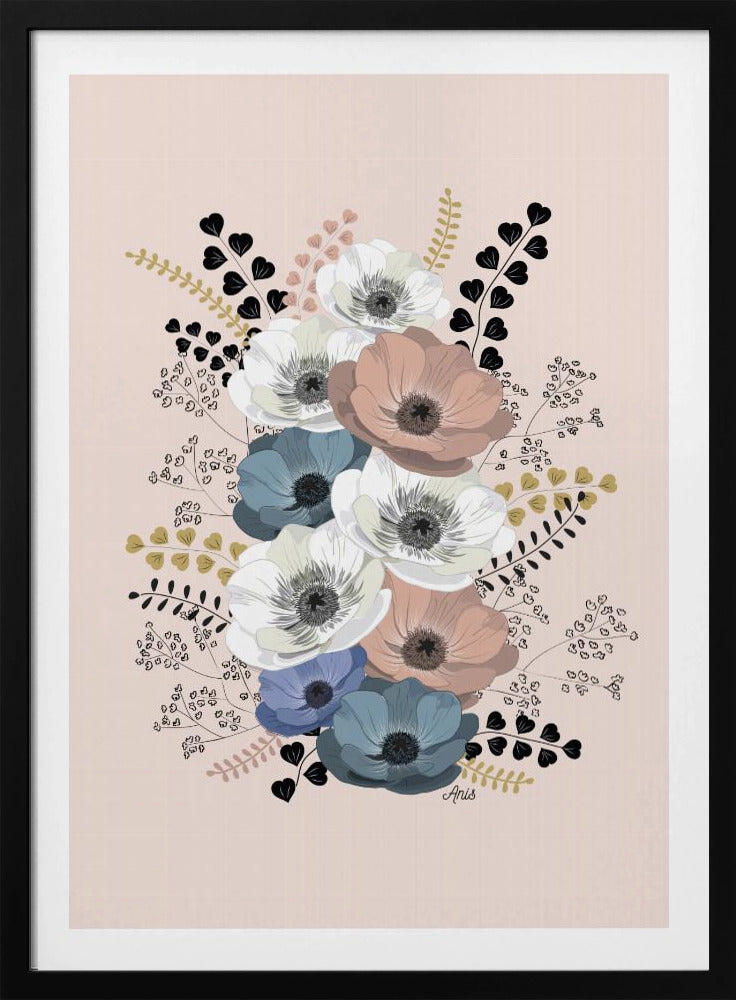 Anemones Floral Bouquet | Poster