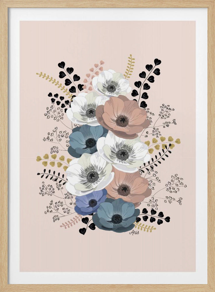 Anemones Floral Bouquet | Poster