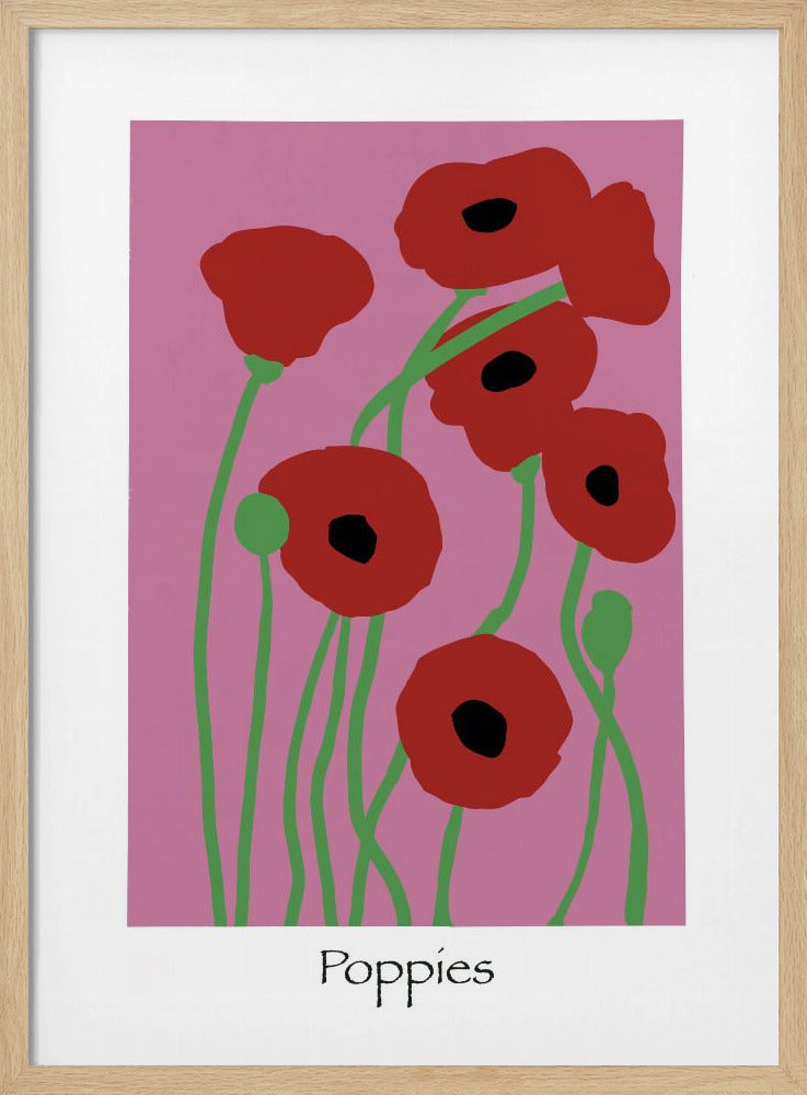 Poppies Flowers pink and red | Poster