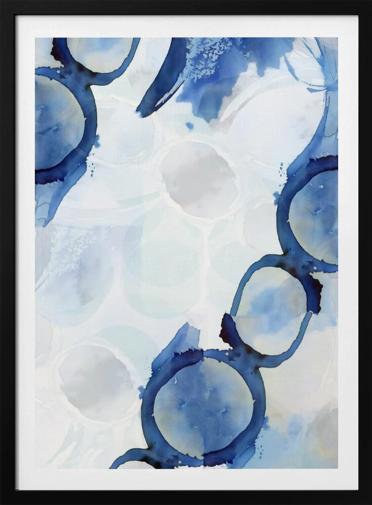 Blue Abstract Swirls 3 | Poster