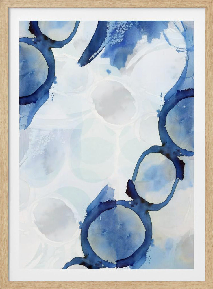 Blue Abstract Swirls 3 | Poster