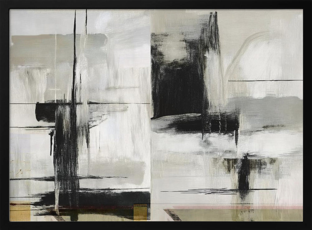 Present Future Black and White Abstract Textures 1 | Poster