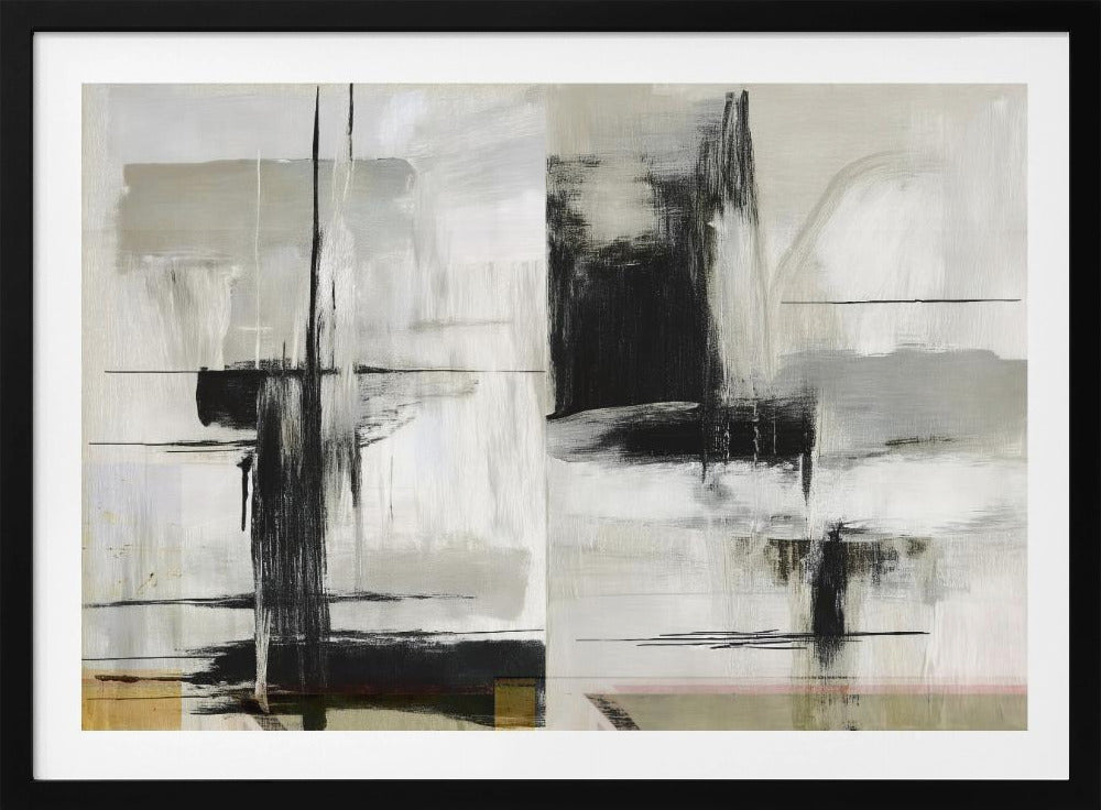 Present Future Black and White Abstract Textures 1 | Poster