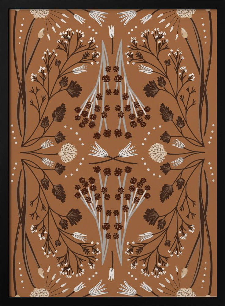 Folk Mirrored Botanicals - Earth Tones | Poster