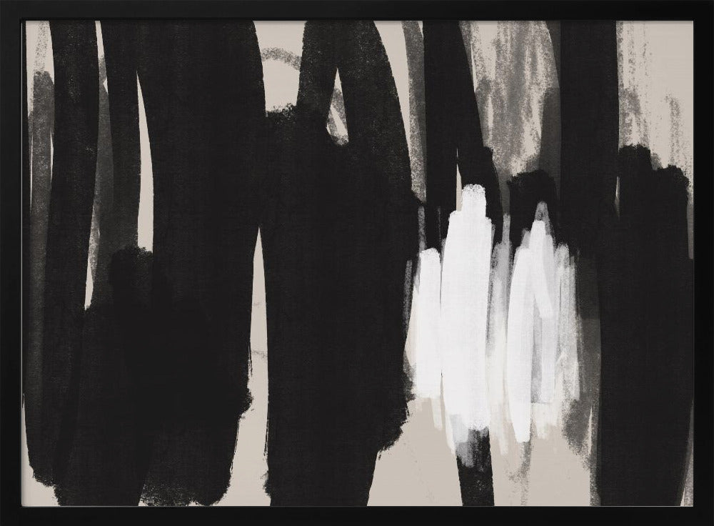 Expressive Black and White Brushstrokes | Poster