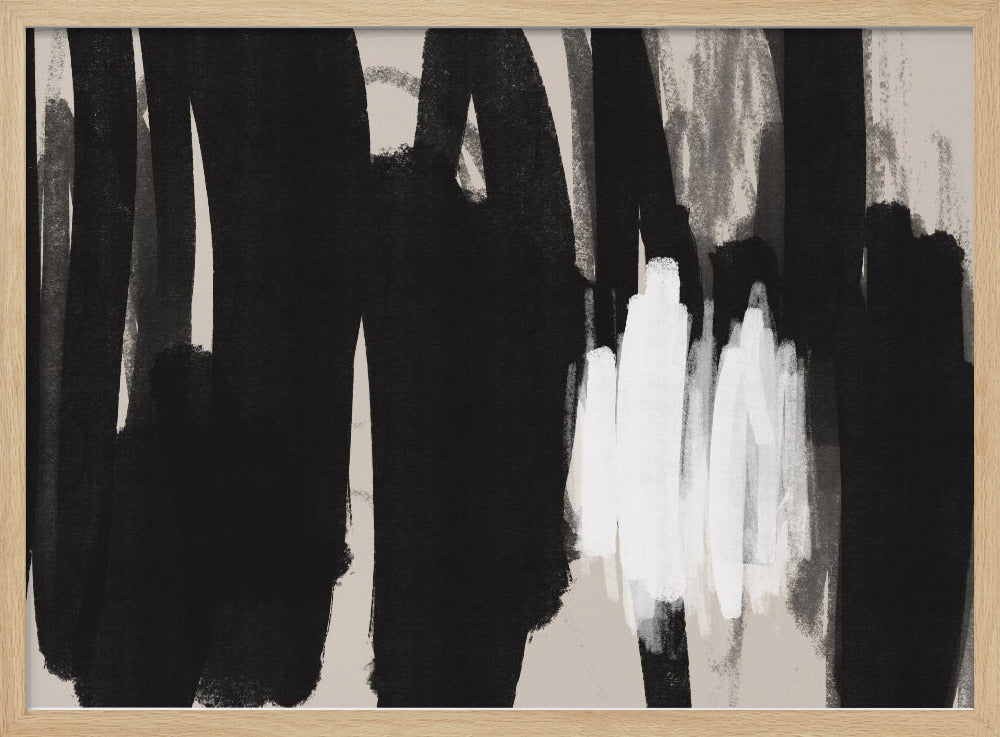 Expressive Black and White Brushstrokes | Poster
