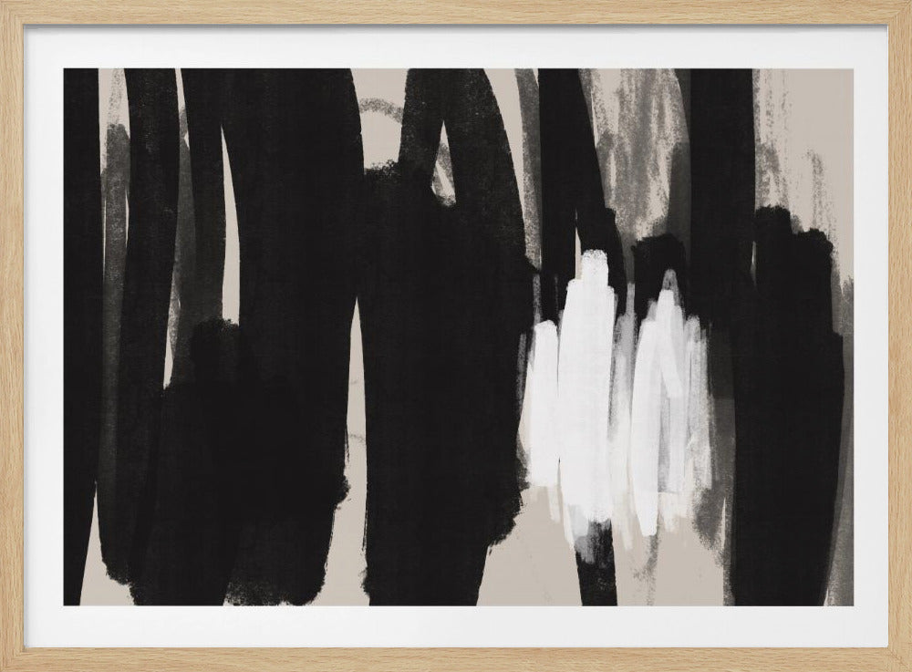 Expressive Black and White Brushstrokes | Poster