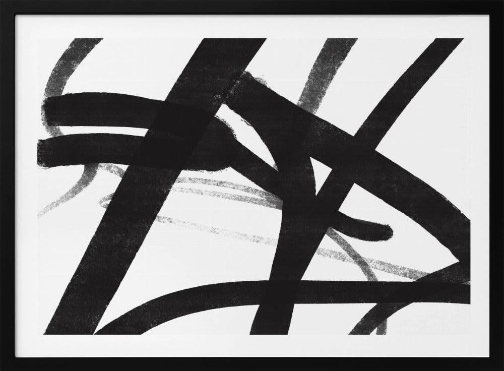 Bold Black Brushstrokes | Poster