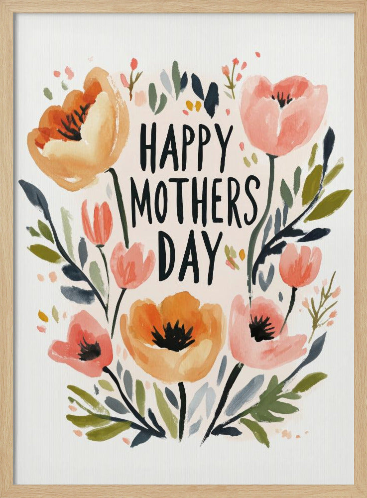 Floral Mother's Embrace | Poster