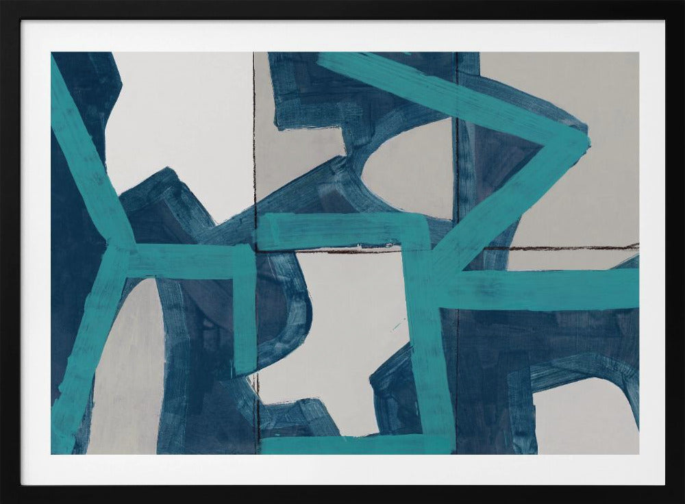 Metric Blue Abstract Art Print | Poster