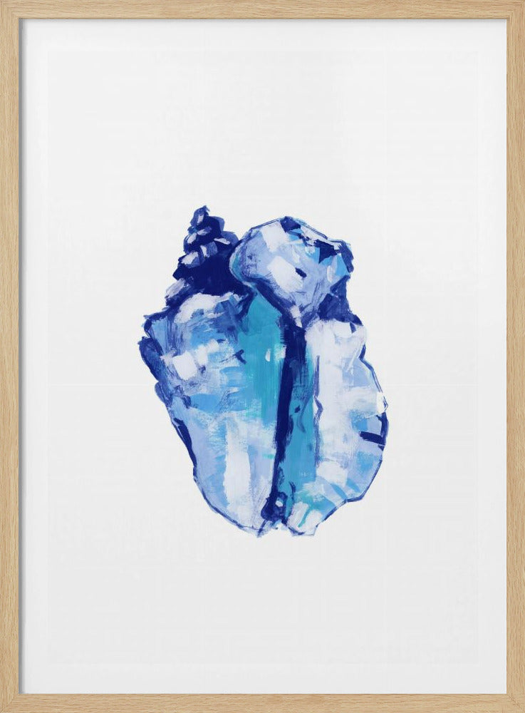 Blue Seashell On White Background No 1 | Poster