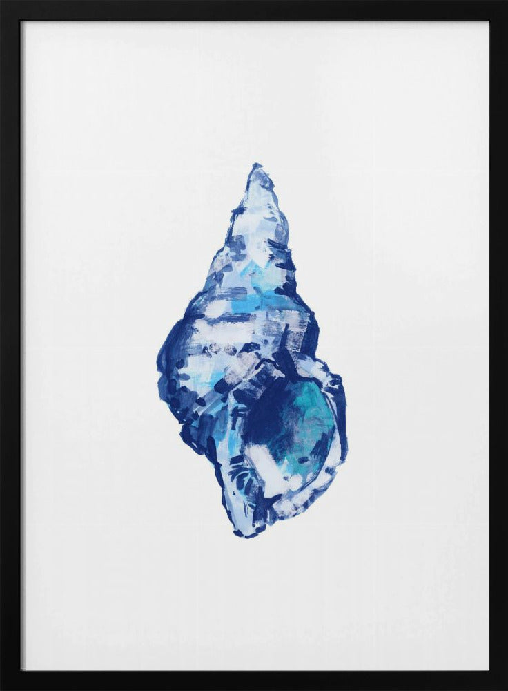 Blue Seashell On White Background No 2 | Poster
