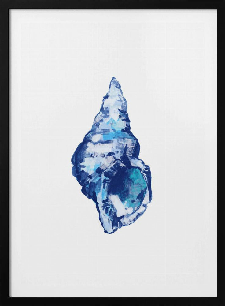 Blue Seashell On White Background No 2 | Poster