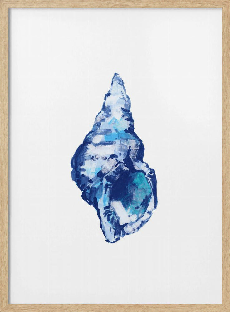 Blue Seashell On White Background No 2 | Poster
