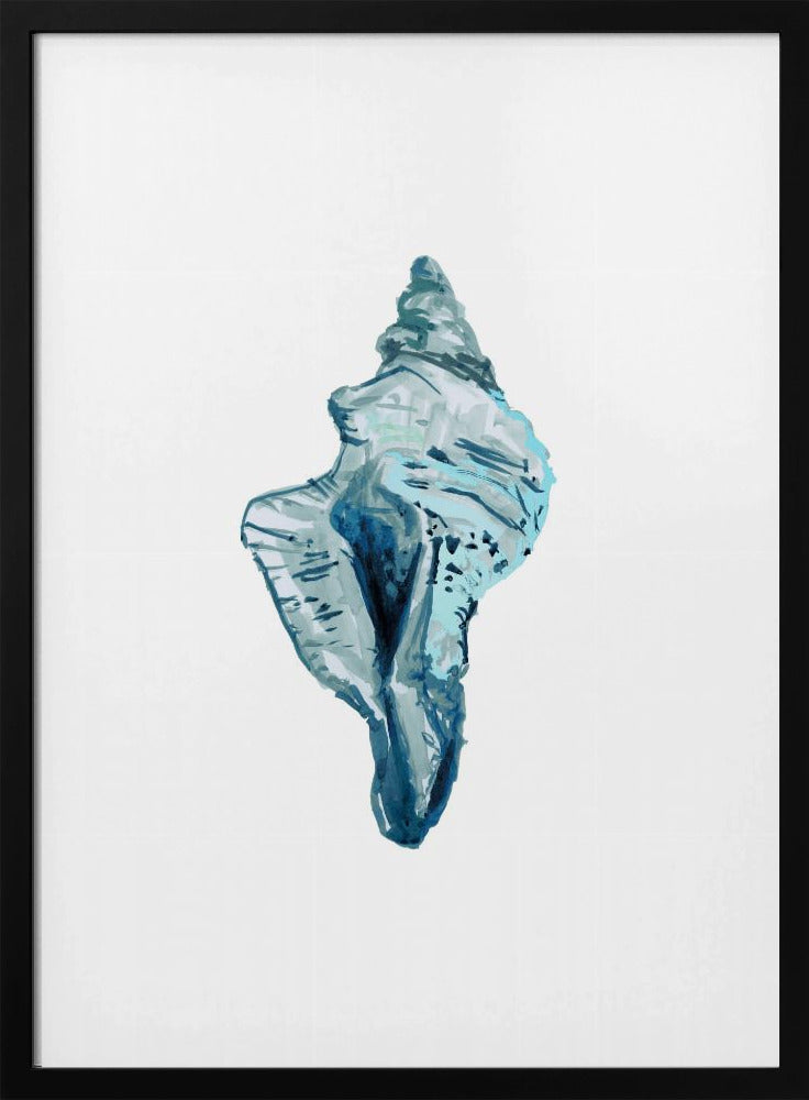 Blue Seashell On White Background No4 | Poster