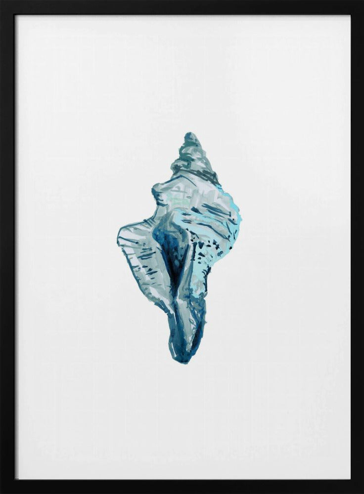Blue Seashell On White Background No4 | Poster