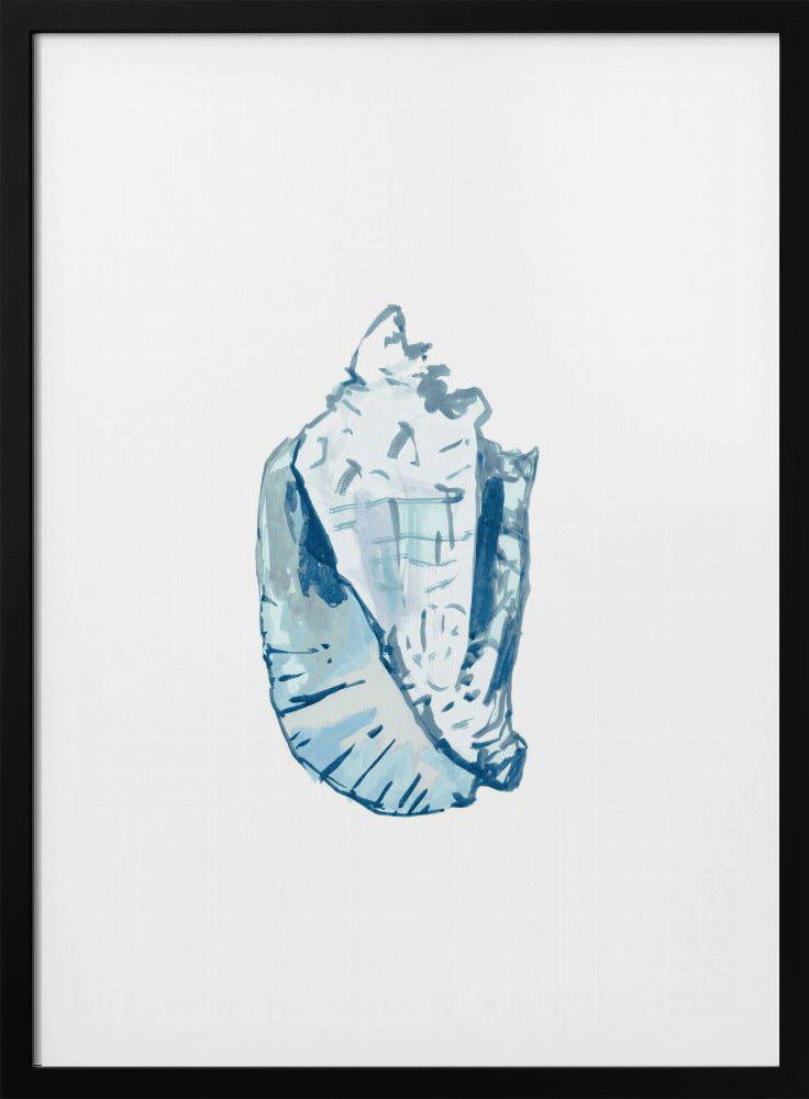 Blue Seashell On White Background No6 | Poster