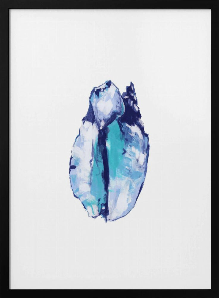 Blue Seashell On White Background No5 | Poster