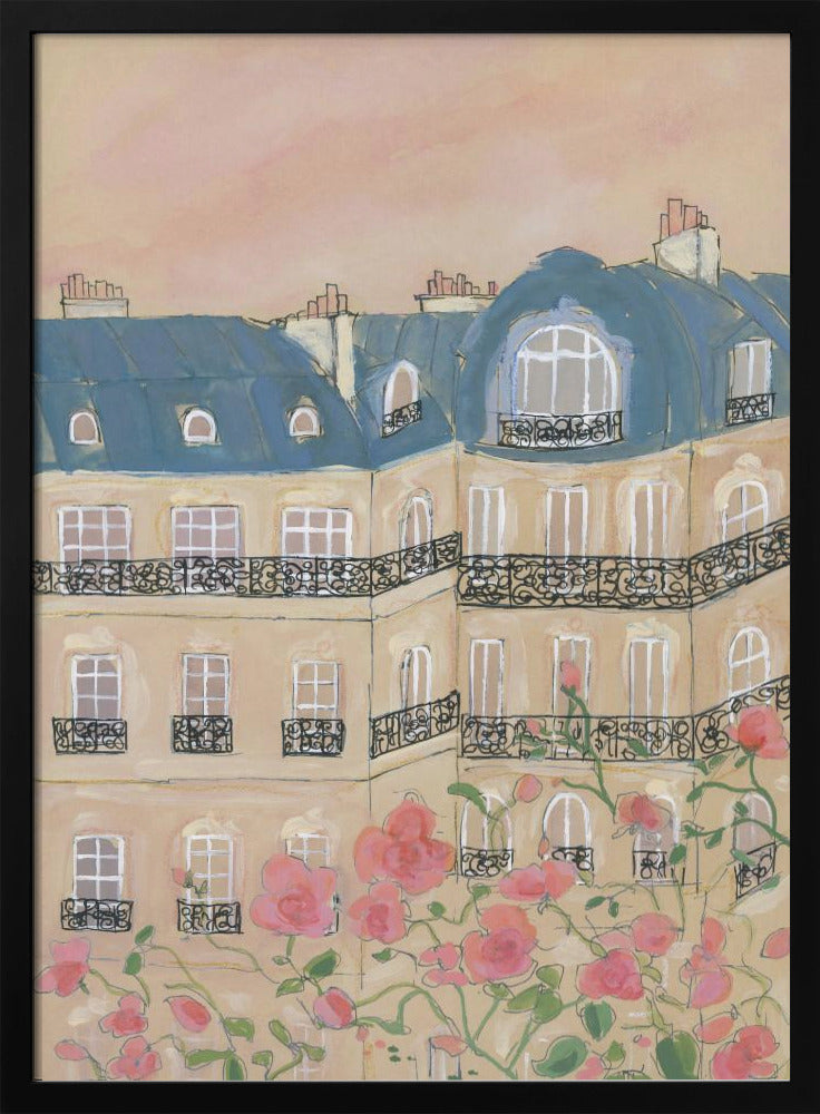 Sunset Over Paris Buildings | Poster