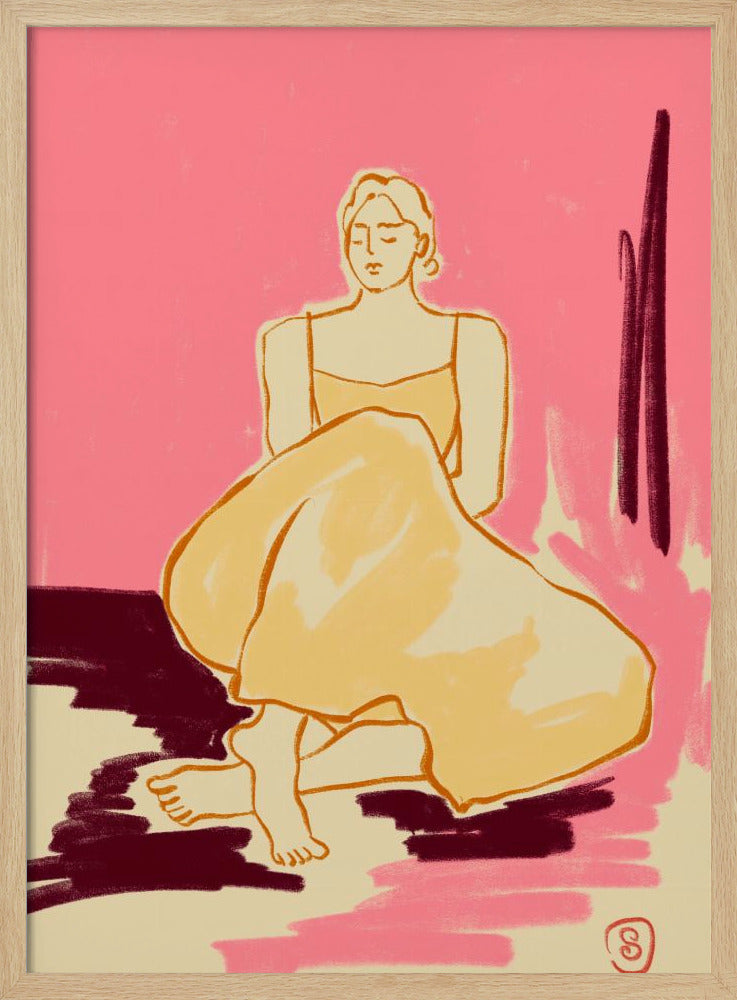 Seated Figure In A Flowing Dress | Poster