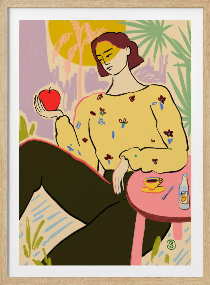 Woman With Apple | Poster