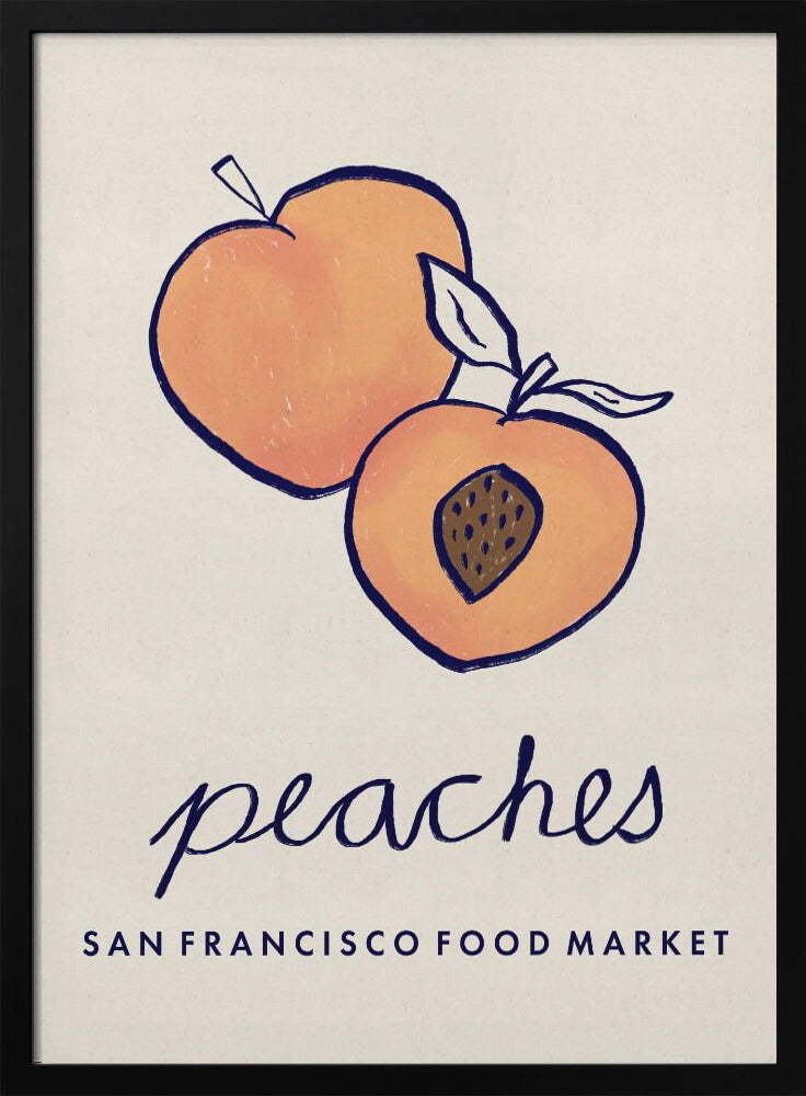 Food Art - Peaches San Francisco Food Market | Poster