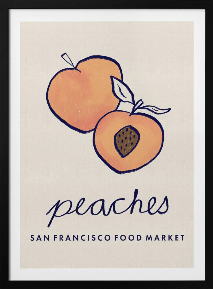 Food Art - Peaches San Francisco Food Market | Poster