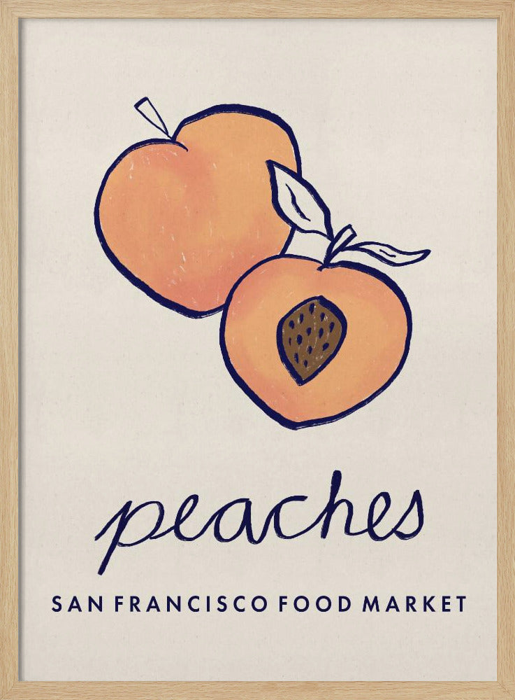 Food Art - Peaches San Francisco Food Market | Poster