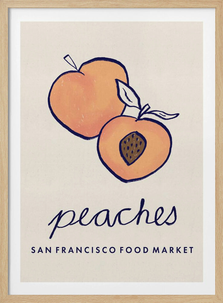 Food Art - Peaches San Francisco Food Market | Poster