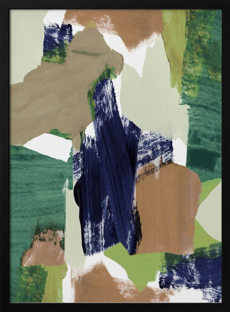 Abstract Blue Green Beige No 2 | Poster