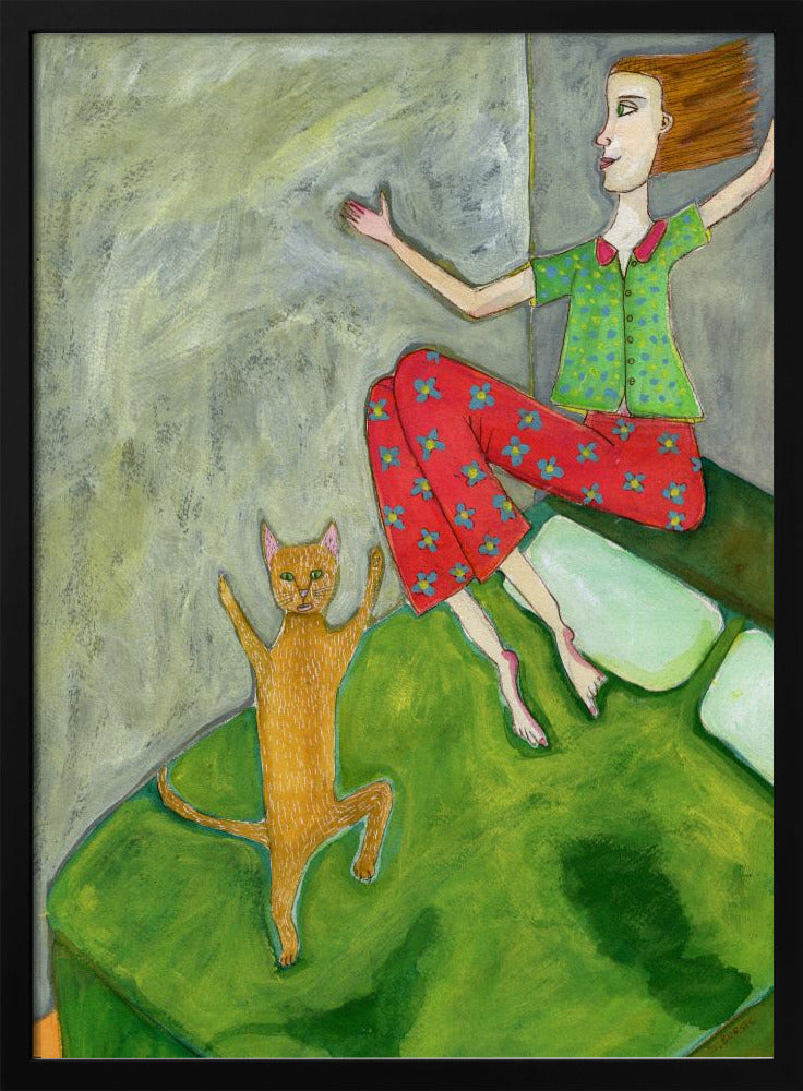 Cat Lover Jumping Joyful | Poster