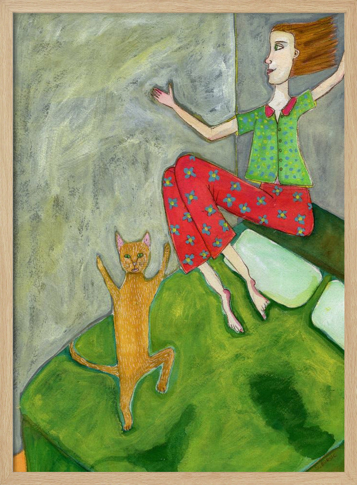 Cat Lover Jumping Joyful | Poster
