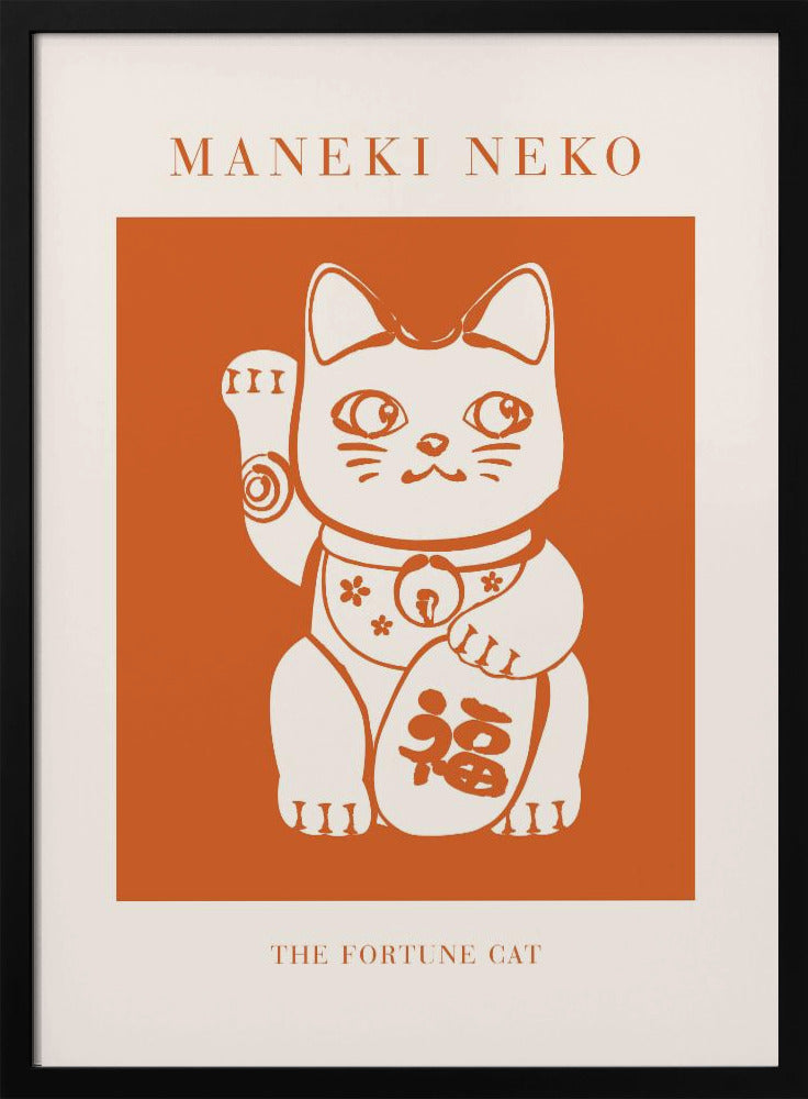 Maneki-neko Cat Orange | Poster