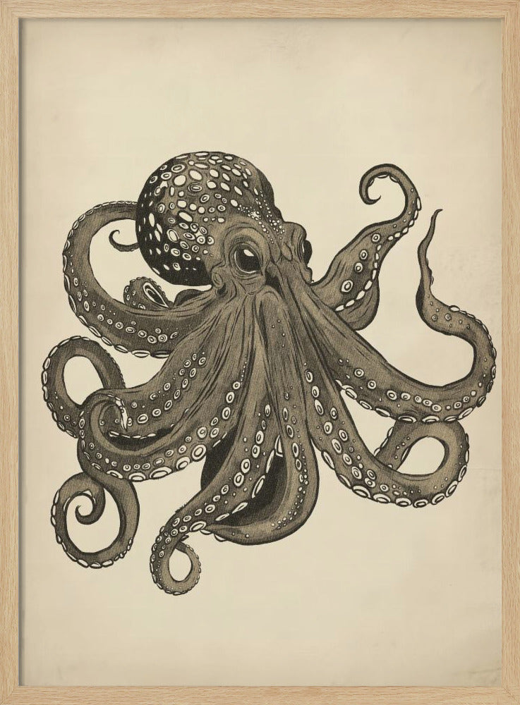 Octopus vintage handpainted | Poster