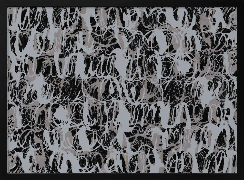 Abstract Ink Swirls Blue Black | Poster