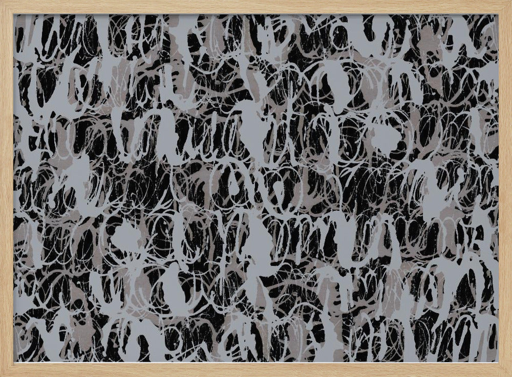 Abstract Ink Swirls Blue Black | Poster