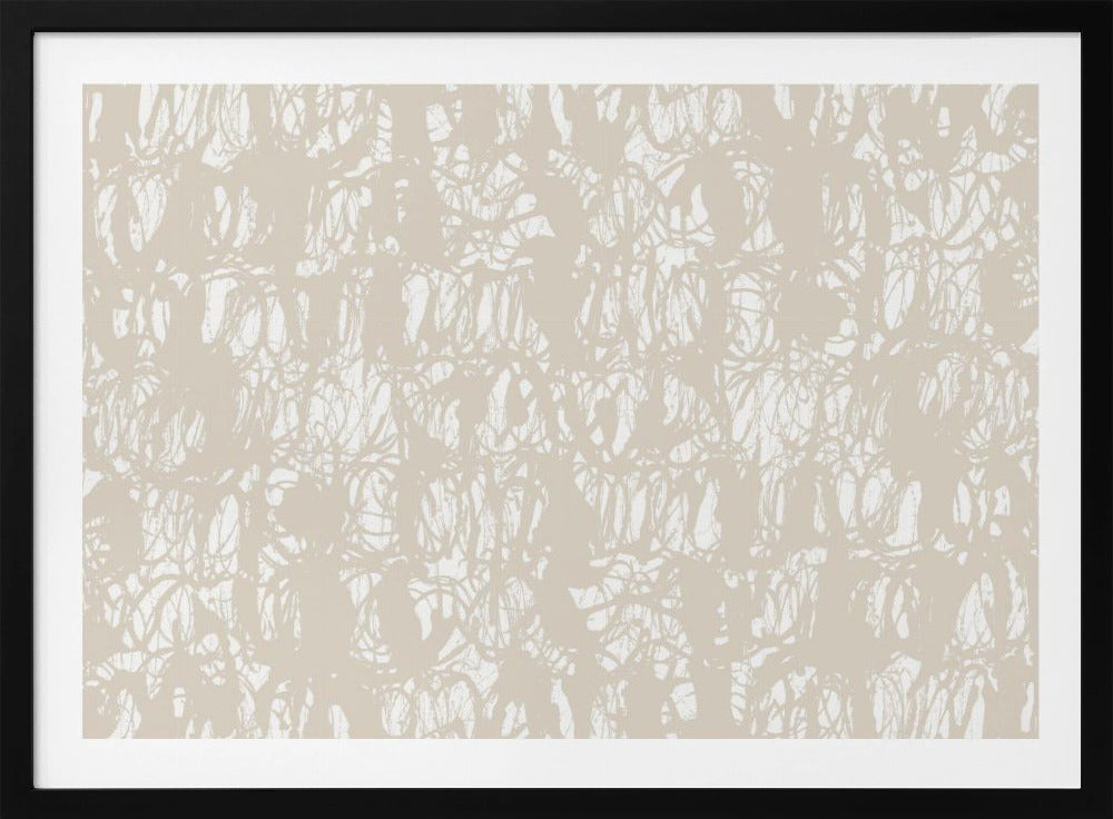 Abstract Ink Swirls Beige 1 | Poster