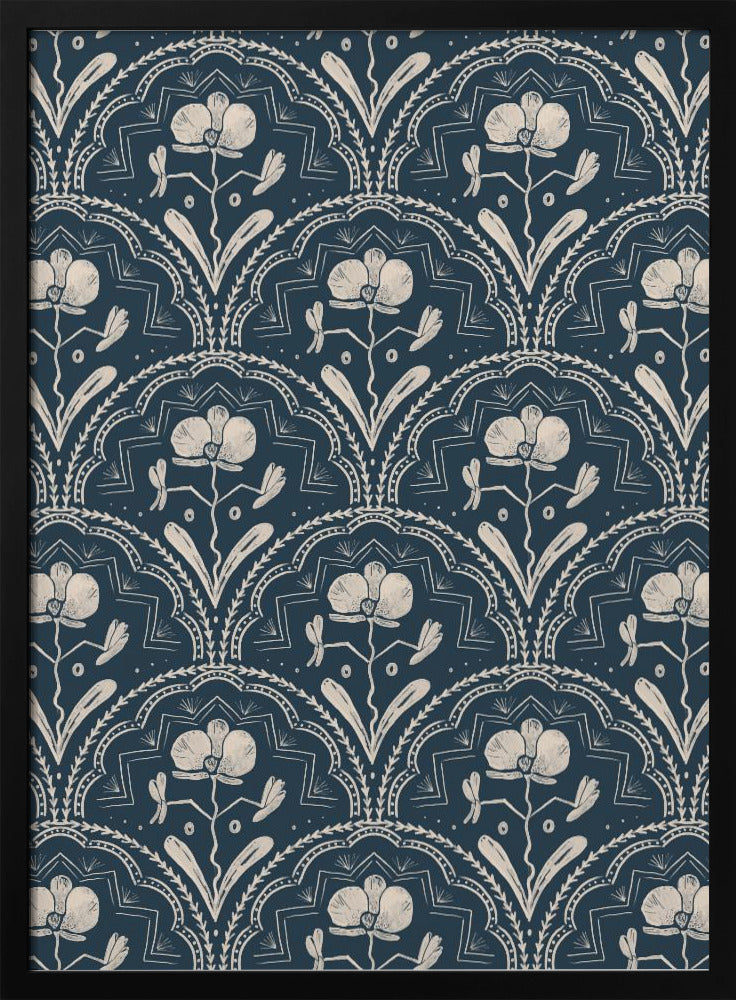 Boho Orchid Tiles Pattern | Poster