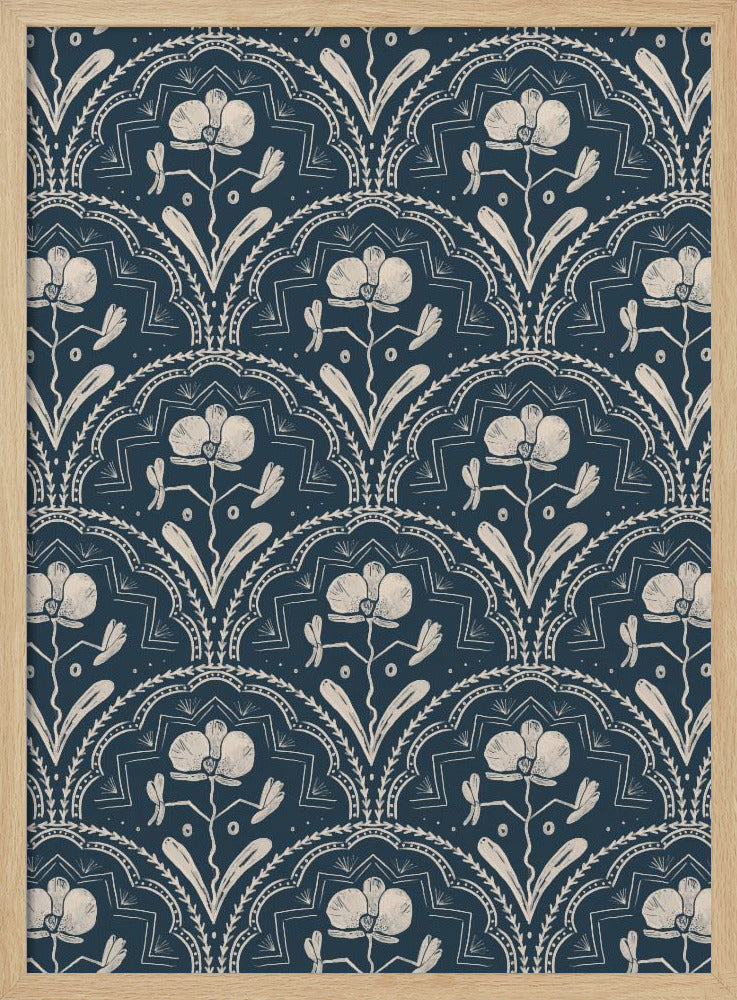 Boho Orchid Tiles Pattern | Poster
